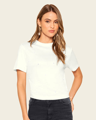 Blusa manga corta con apliques de perlas#color_018-marfil