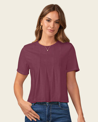 Blusa manga corta con prenses decorativos en frente#color_c32-malva