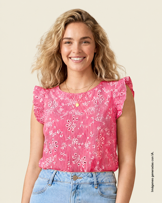 Blusa con bolero en sisa y detalles en ojalillo#color_001-estampado