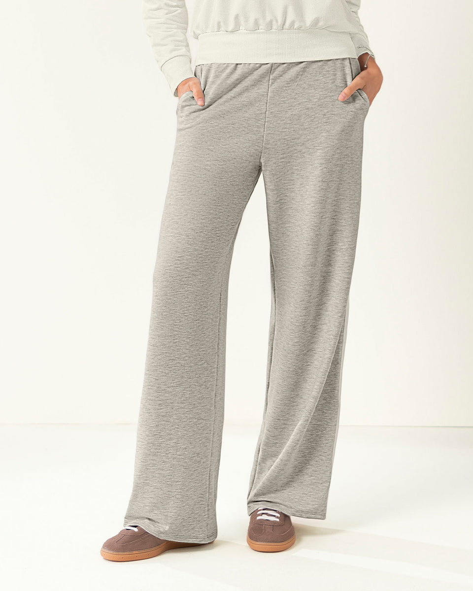 Pantalón de ruedo recto con elástico en cintura