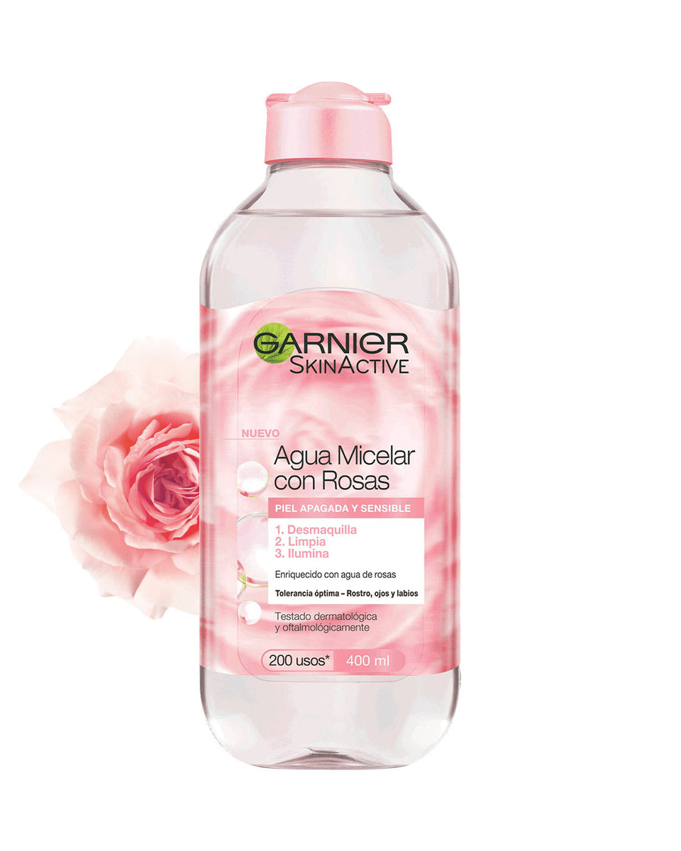 Agua micelar de rosas garnier