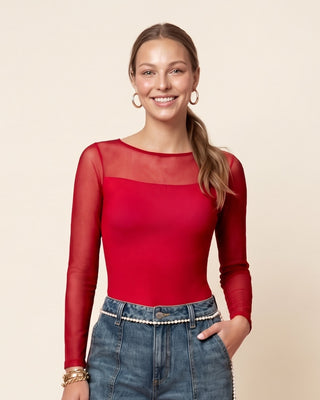 Body manga larga con transparencias y abrochadura inferior#color_c35-rojo-oscuro