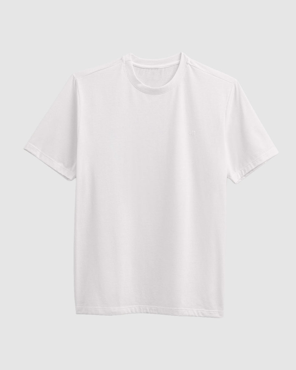 Camiseta manga corta con logo bordado en frente