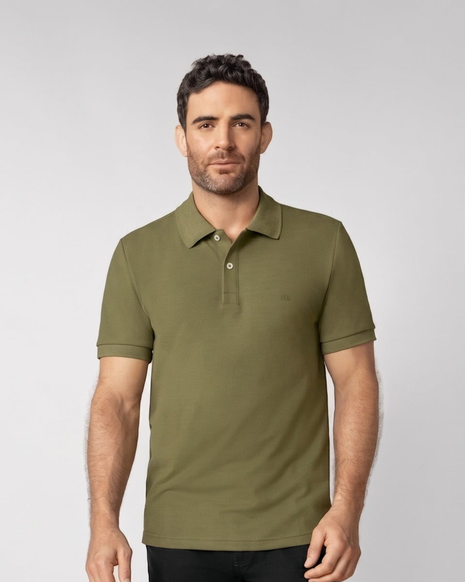Camiseta polo manga corta con botones funcionales