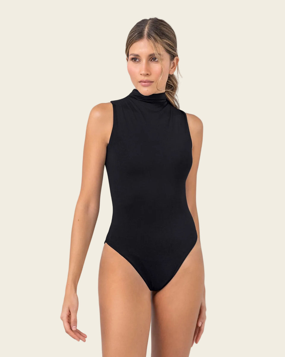 Body de cuello alto con control de abdomen