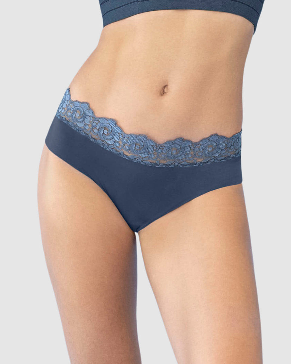 Sexy bloomer cachetero en tela ultraliviana con encaje comodidad total