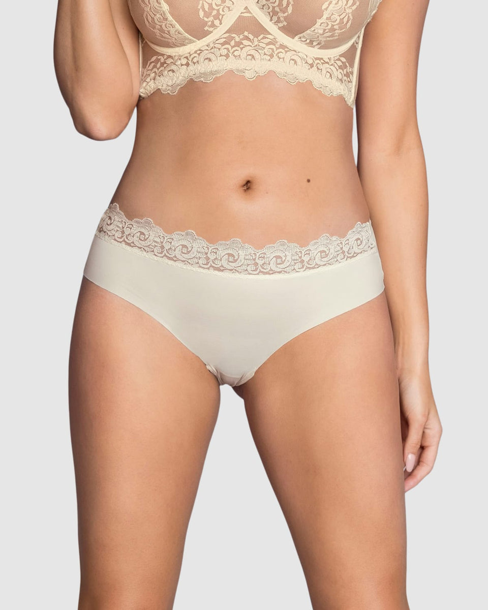 Bloomer cachetero en tela ultraliviana con encaje