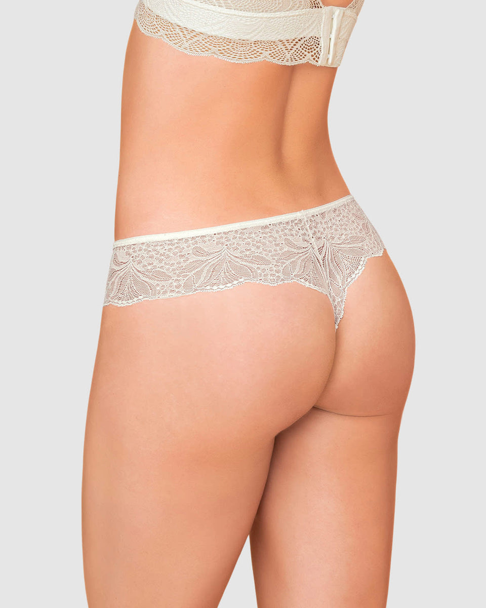 Bloomer estilo tanga hilo con laterales y encaje