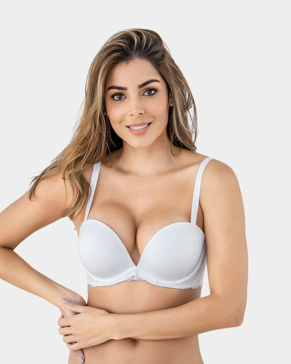 Brasier triple realce efecto 3d escote profundo