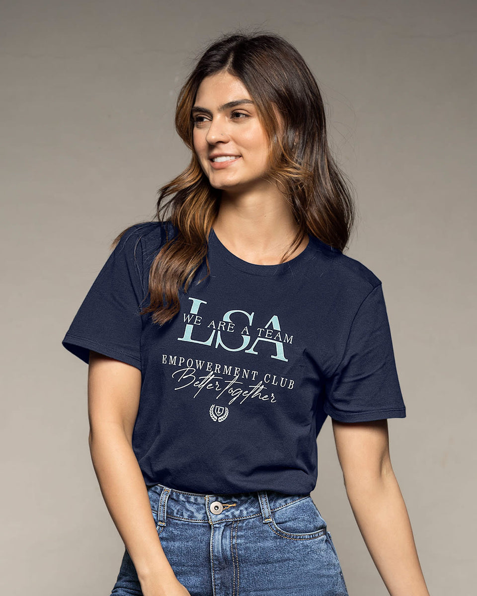 Blusa manga corta con mensaje en el frente