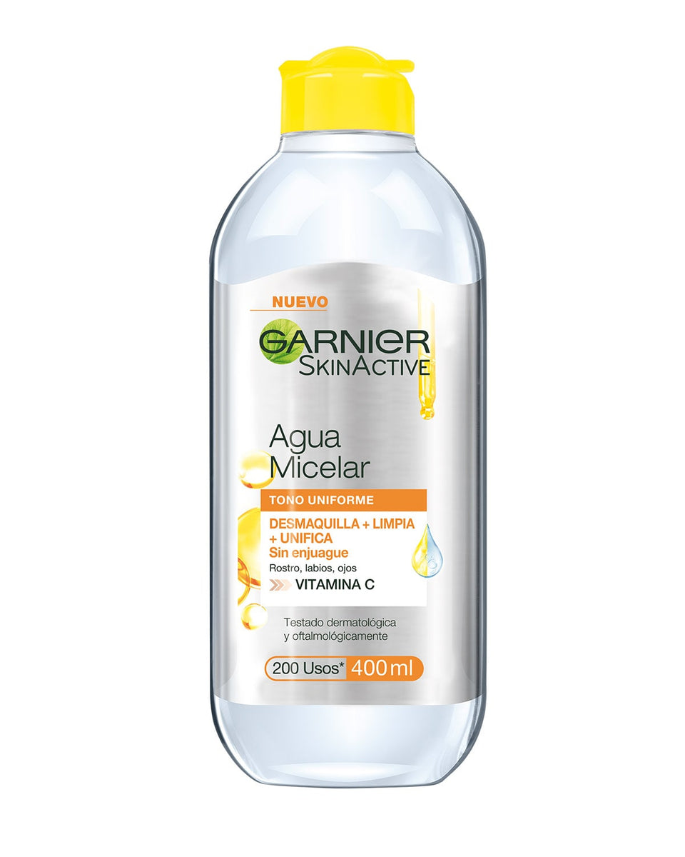 Garnier- skin active agua micelar express aclara tono uniforme