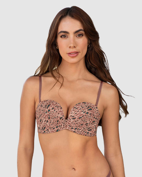 Brasier strapless Antigravedad de realce alto sin arco#color_b07-estampado-manchas