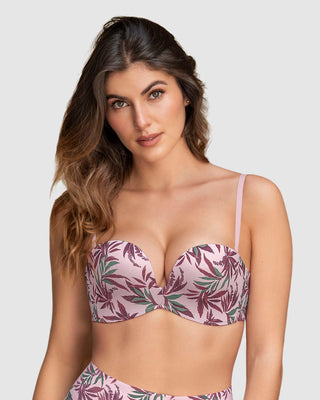 Brasier strapless Antigravedad de realce alto sin arco#color_b89-estampado-hojas