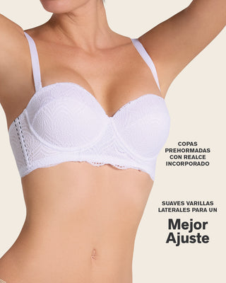 Brasier balconet de realce alto en encaje con máximo cubrimiento de espalda special fit#color_000-blanco
