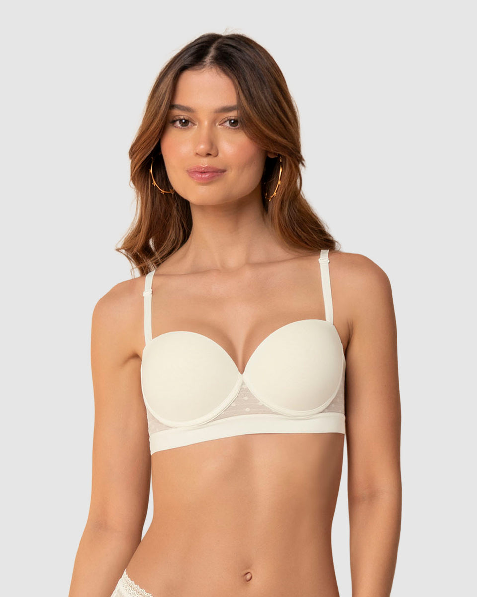 Brasier balconet con realce medio y espalda en tul