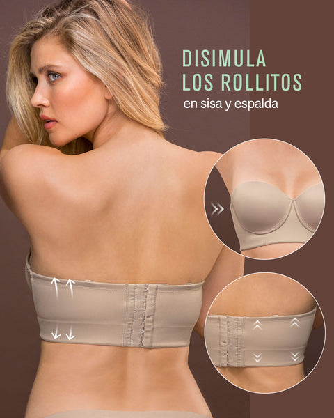 Paquete x2 strapless bustier 360° de perfección#color_802-cafe-claro