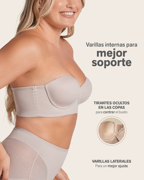 Strapless bustier 360° de perfección#color_b24-estampado-hojas-verdes