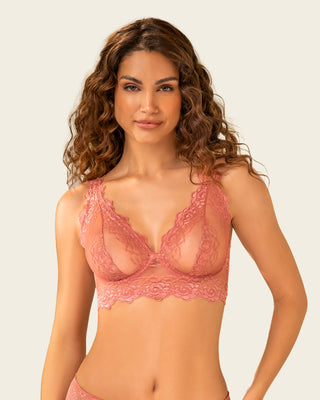 Brasier tipo bralette en encaje y transparencias#color_221-rosa-oscuro