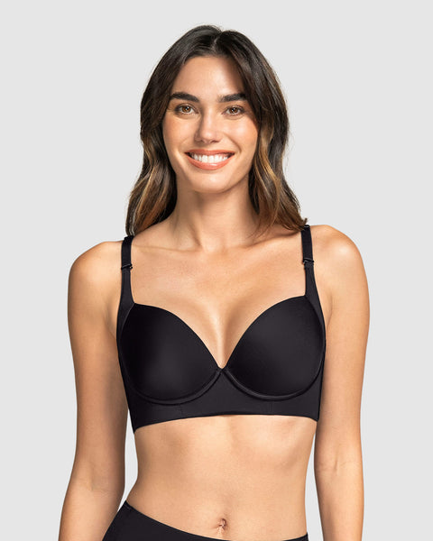Brasier de realce suave y cubrimiento alto en sisa y espalda Cover Bra#color_700-negro