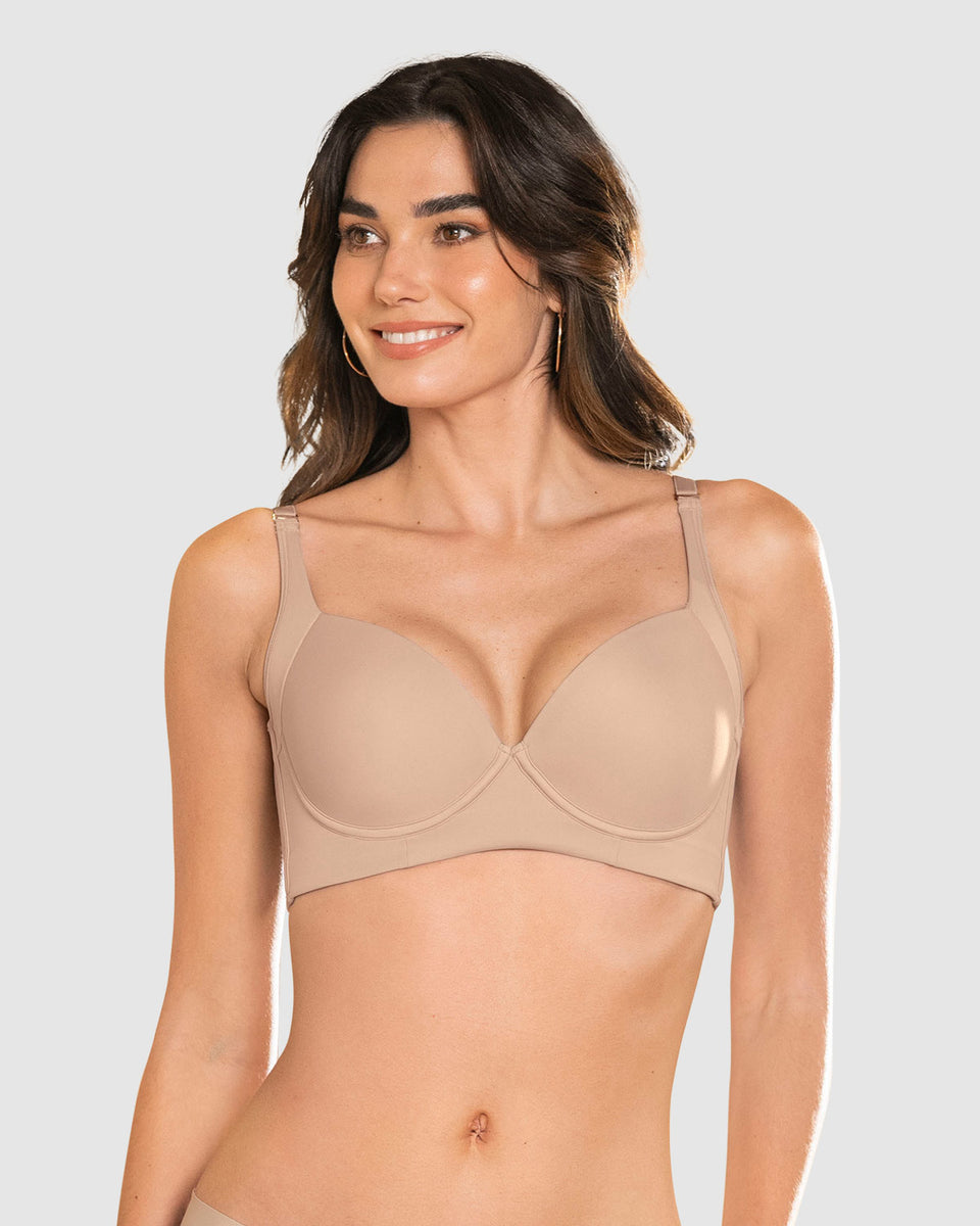 Brasier de realce suave y cubrimiento alto en sisa y espalda Cover Bra