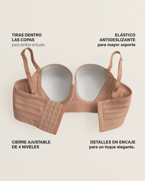 Brasier tipo bustier support strapless#color_000-blanco
