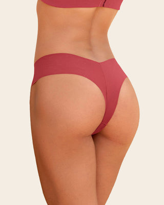 Bloomer hilo invisible ultraplano sin elásticos y de pocas costuras#color_391-rojo-coral