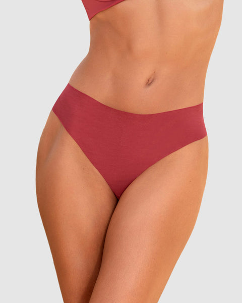 Bloomer hilo invisible ultraplano sin elásticos y de pocas costuras#color_391-rojo-coral