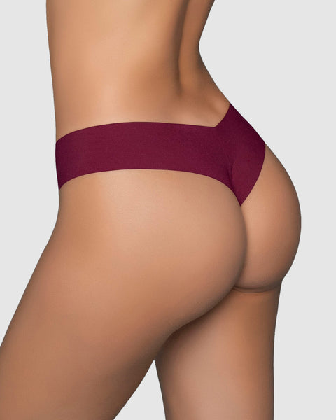 Bloomer hilo invisible ultraplano sin elásticos y de pocas costuras#color_430-vino