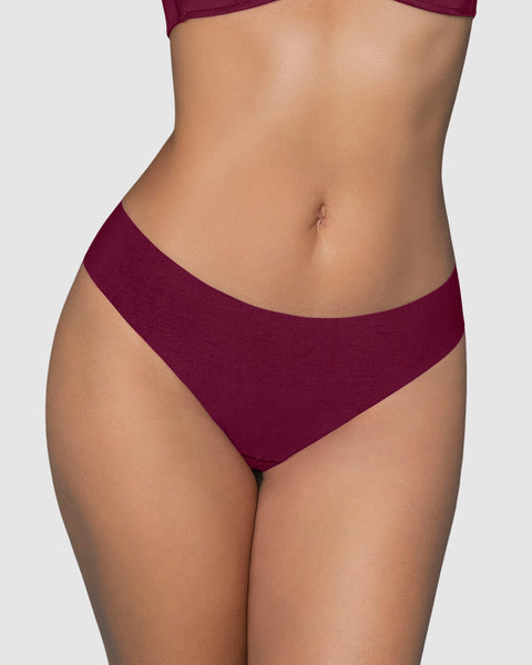 Bloomer hilo invisible ultraplano sin elásticos y de pocas costuras#color_430-vino