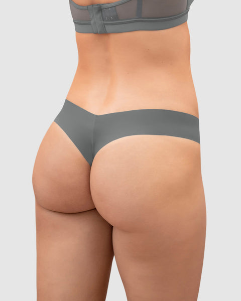 Bloomer hilo invisible ultraplano sin elásticos y de pocas costuras#color_673-gris