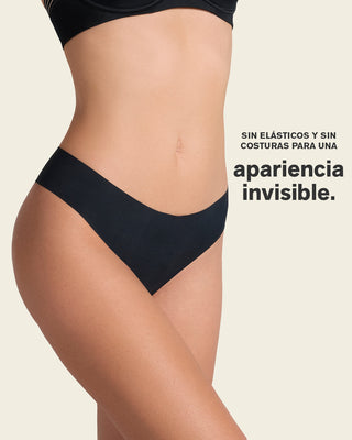 Bloomer hilo invisible ultraplano sin elásticos y de pocas costuras#color_785-negro
