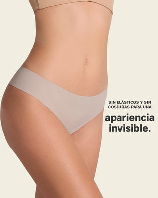 Bloomer hilo invisible ultraplano sin elásticos y de pocas costuras#color_802-cafe-claro