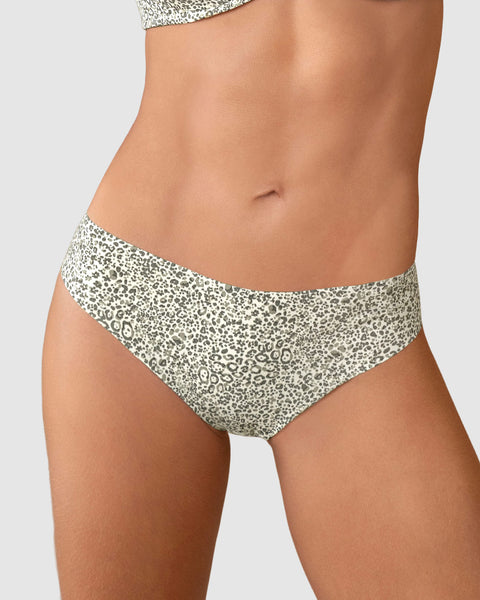 Bloomer hilo invisible ultraplano sin elásticos y de pocas costuras#color_b95-estampado-verde