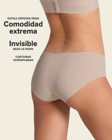Bloomer hipster invisible ultraplano sin elásticos y de pocas costuras#color_802-cafe-claro