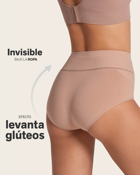 Bloomer faja de control moderado tiro alto en SkinFuse#color_852-beige