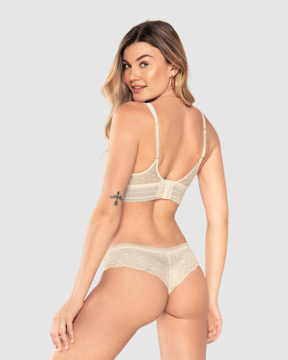 Bloomer cacheteros en encaje y tul