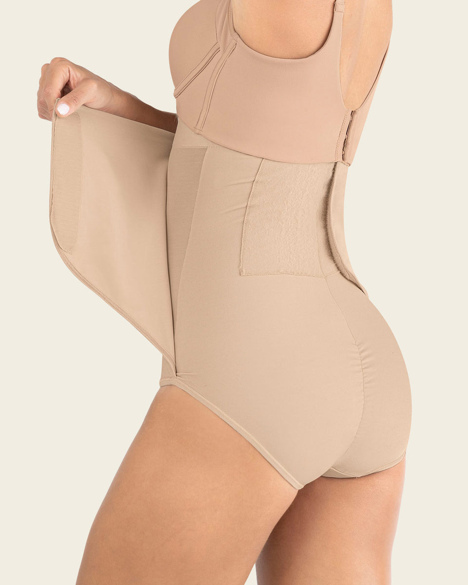 Bloomer faja postparto y postquirúrgico con laterales anchos en velcro
