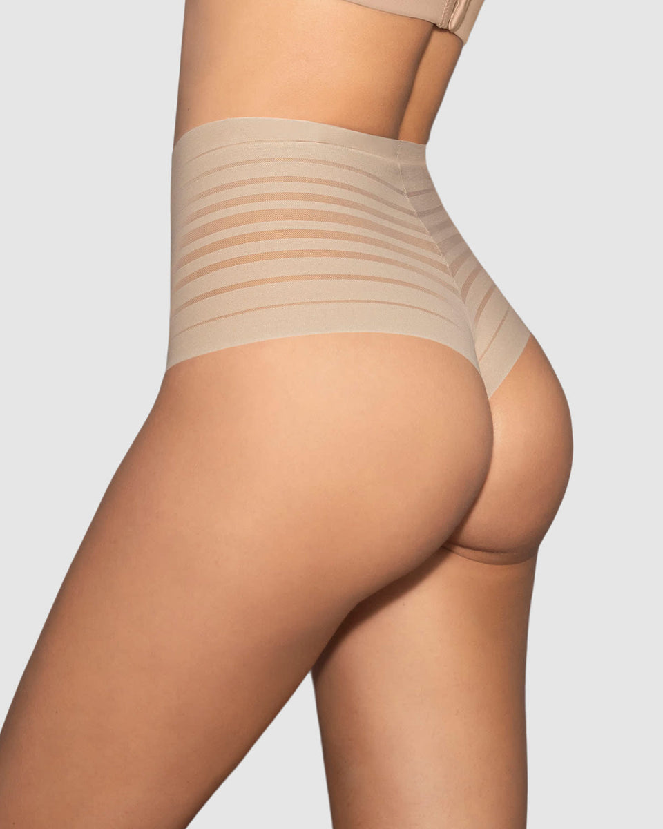 Bloomer alto de control suave con encaje en bandas