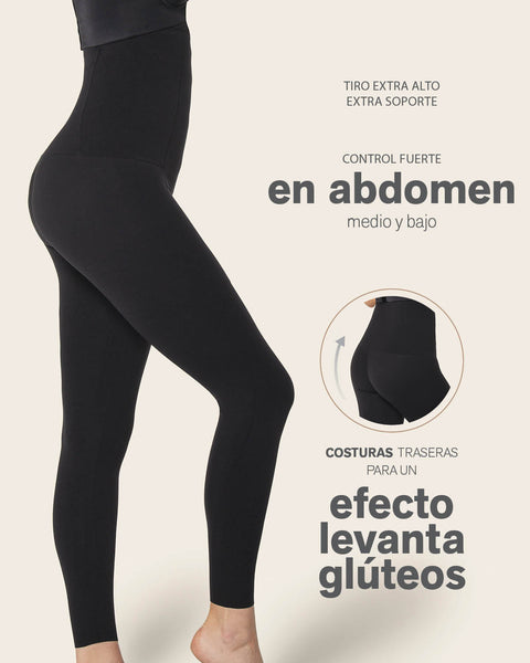 Legging de tiro alto con control fuerte de abdomen#color_700-negro