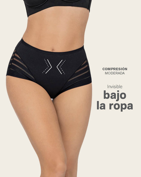 Bloomer faja clásico con control moderado de abdomen y bandas en tul