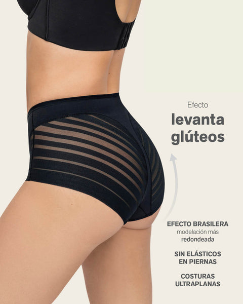 Bloomer faja clásico con control moderado de abdomen y bandas en tul