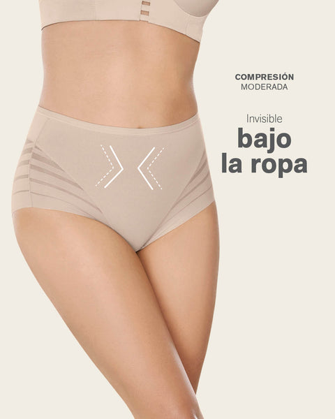 Bloomer faja clásico con control moderado de abdomen y bandas en tul#color_603-verde-oscuro