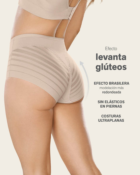 Bloomer faja clásico con control moderado de abdomen y bandas en tul#color_281-palo-de-rosa