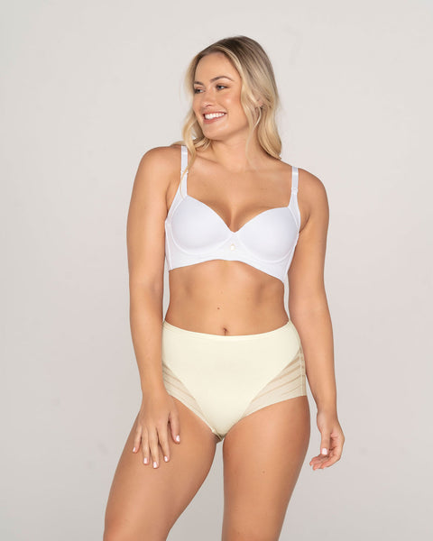 Bloomer faja clásico con control moderado de abdomen y bandas en tul#color_898-marfil