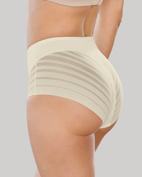 Bloomer faja clásico con control moderado de abdomen y bandas en tul#color_898-marfil