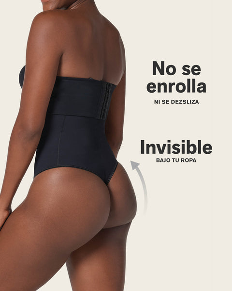 Bloomer faja de control estilo hilo y efecto cintura reloj de arena#color_700-negro