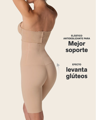 Bloomer faja de tiro alto con control en abdomen y cintura#color_801-cafe-medio