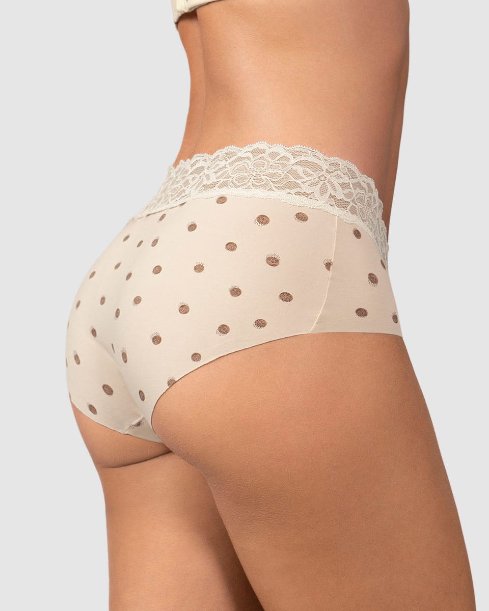 Bloomer hípster en tela ultraliviana con franja de encaje
