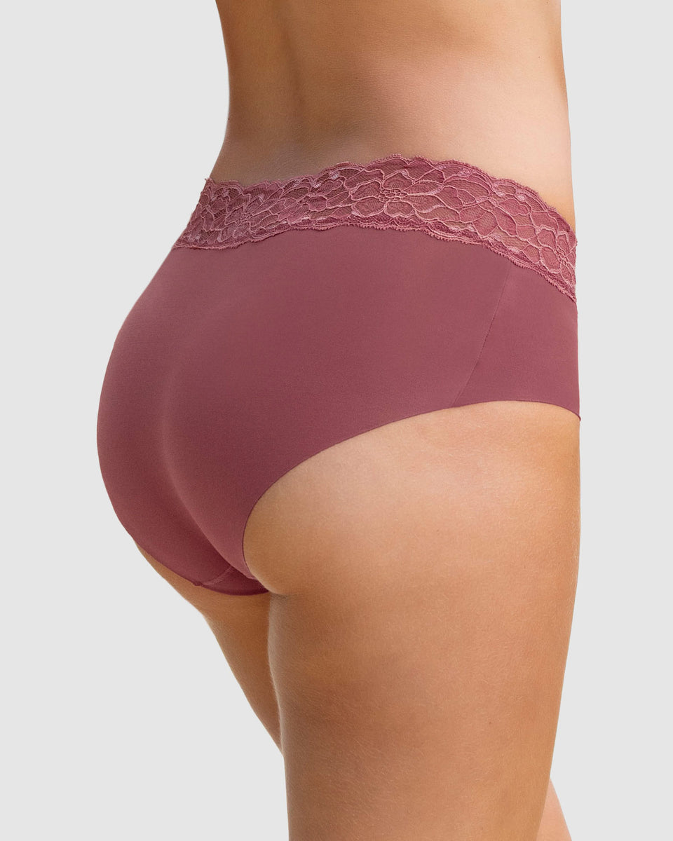 Bloomer hípster en tela ultraliviana con franja de encaje