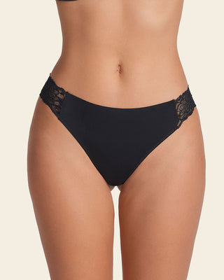 Hilo invisible con toques de encaje en cintura#color_700-negro